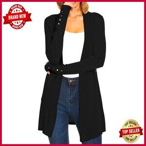 Lightweight Rayon Cardigan Open Front Knit Sweater Elegant Casual Chic